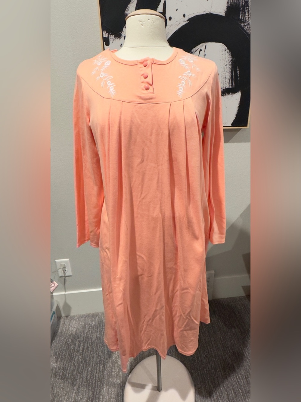 Silverts Womens No Peek Hospital Home Care Long Sleeve Gown Accessible Pajamas